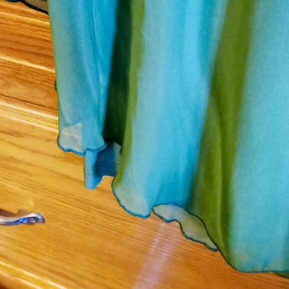 Studio 1940 Vintage Flowy Silky Sage Green Sleeveless Light & Airy Blouse - Picture 8 of 14